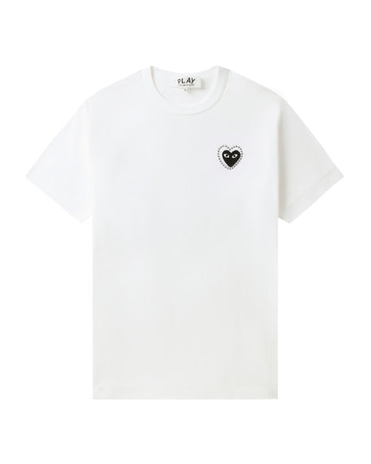 COMME des GARÇONS PLAY Rhinestone Embellished Heart Tee - White (1)
