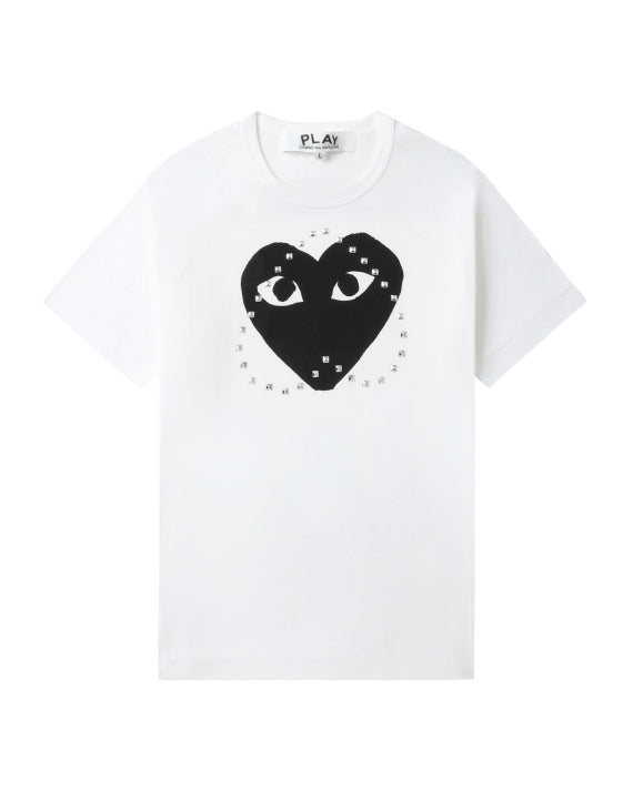 COMME des GARÇONS PLAY Red Heart X Studs Tee - Black