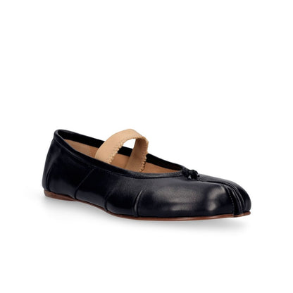 Maison Margiela Elastic Band Tabi Leather Ballerina Flat