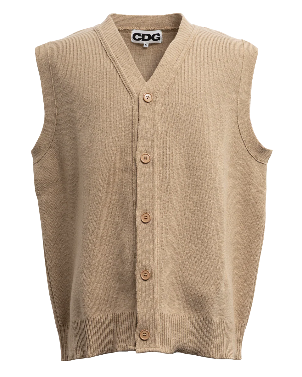 OVERSIZED CARDIGAN VEST - MOODY ORANGES