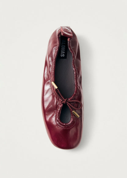 ALOHAS Rosalind Burgundy Patent Leather Ballet Flats