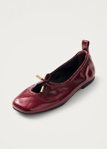 ALOHAS Rosalind Burgundy Patent Leather Ballet Flats