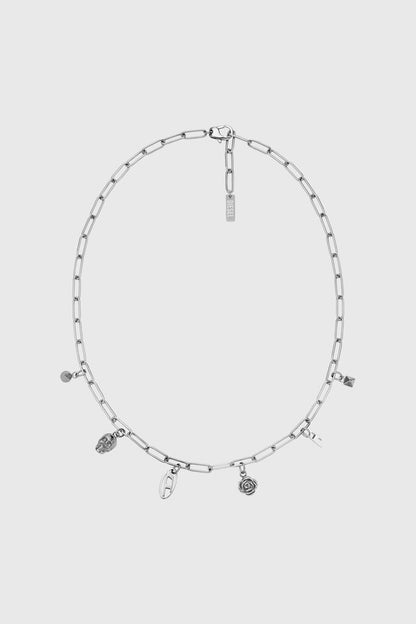 Diesel Stainless Steel Charm Necklace & Bracelet - Silver