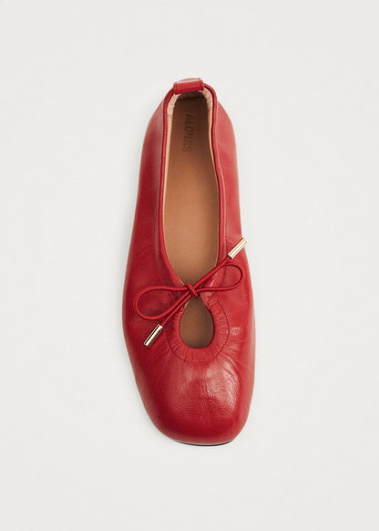 ALOHAS Rosalind Red Leather Ballet Flats