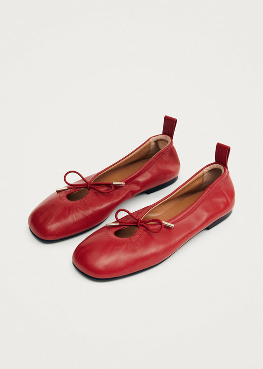 ALOHAS Rosalind Red Leather Ballet Flats