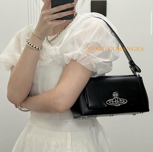 Vivienne Westwood Black Silver Hazel Medium Bag