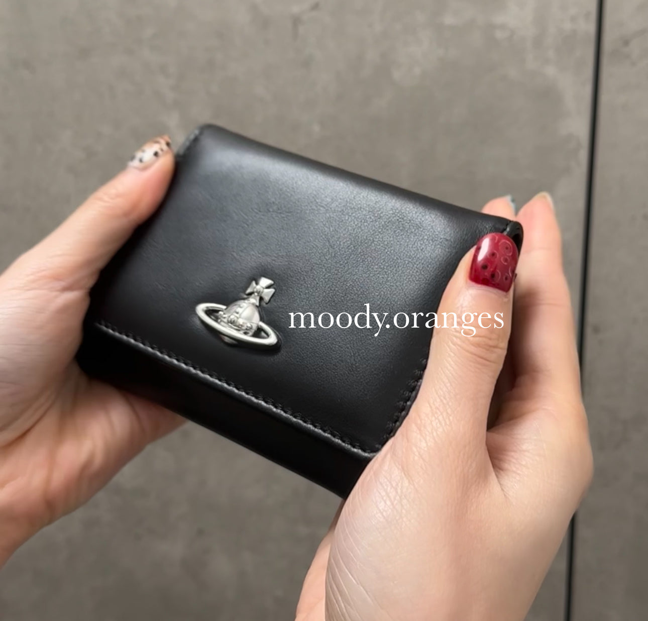 Vivienne Westwood Tri-fold Black Silver Wallet