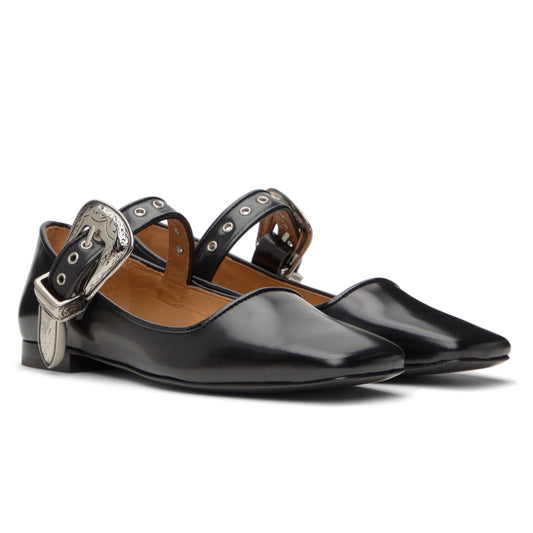 Toga Pulla Leather Ballet Flats Mary Jane