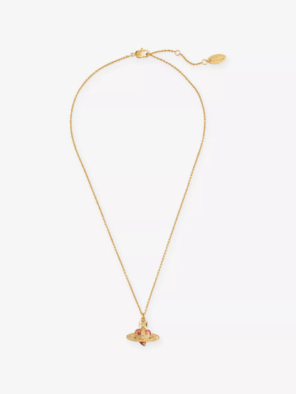 Vivienne Westwood Diamante Heart Necklaces - MOODY ORANGES