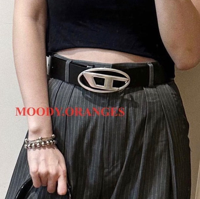 Diesel 1DR Logo-buckle Belt - MOODY ORANGES