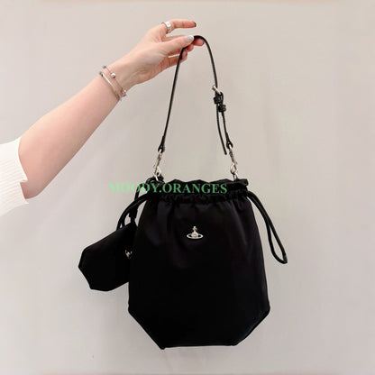 Vivienne Westwood Black Silver Logo Hobo Bag - MOODY ORANGES