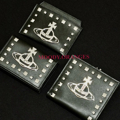 Vivienne Westwood Studs Leather Wallet - MOODY ORANGES