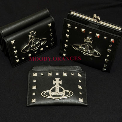 Vivienne Westwood Studs Leather Wallet - MOODY ORANGES