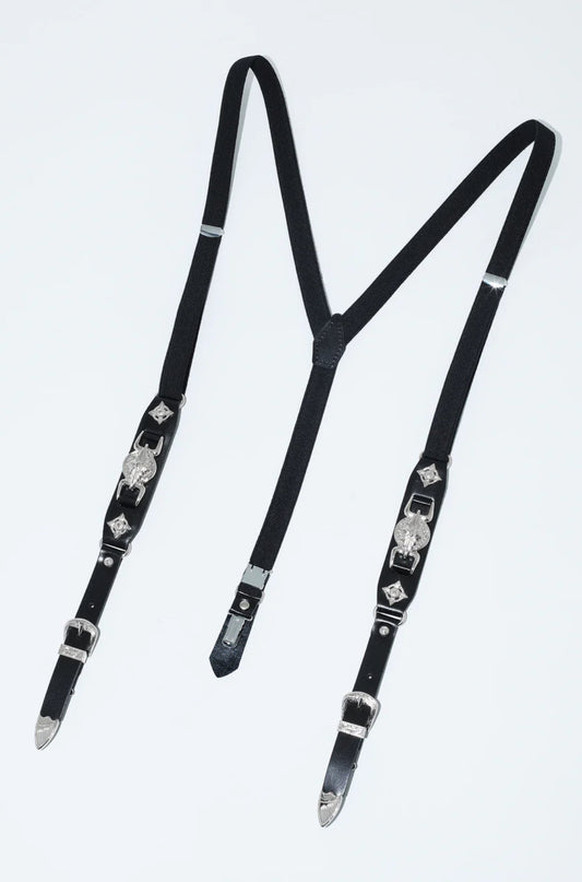 TOGA TOO Metal Leather Suspenders