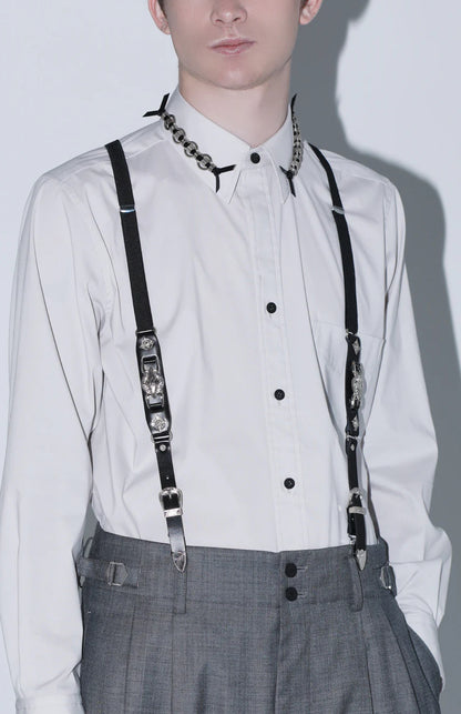 TOGA TOO Metal Leather Suspenders