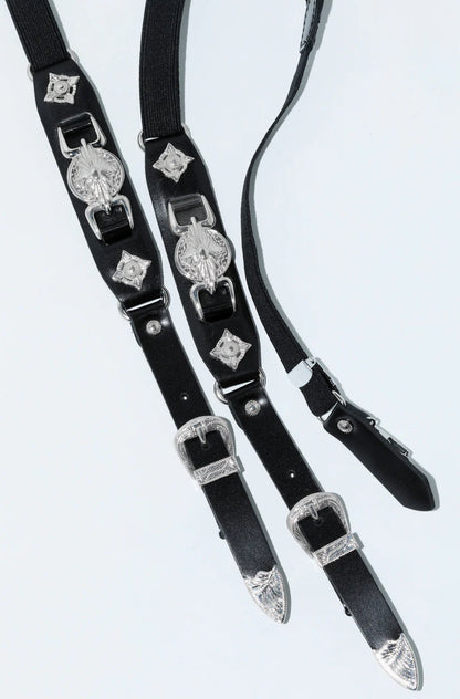 TOGA TOO Metal Leather Suspenders