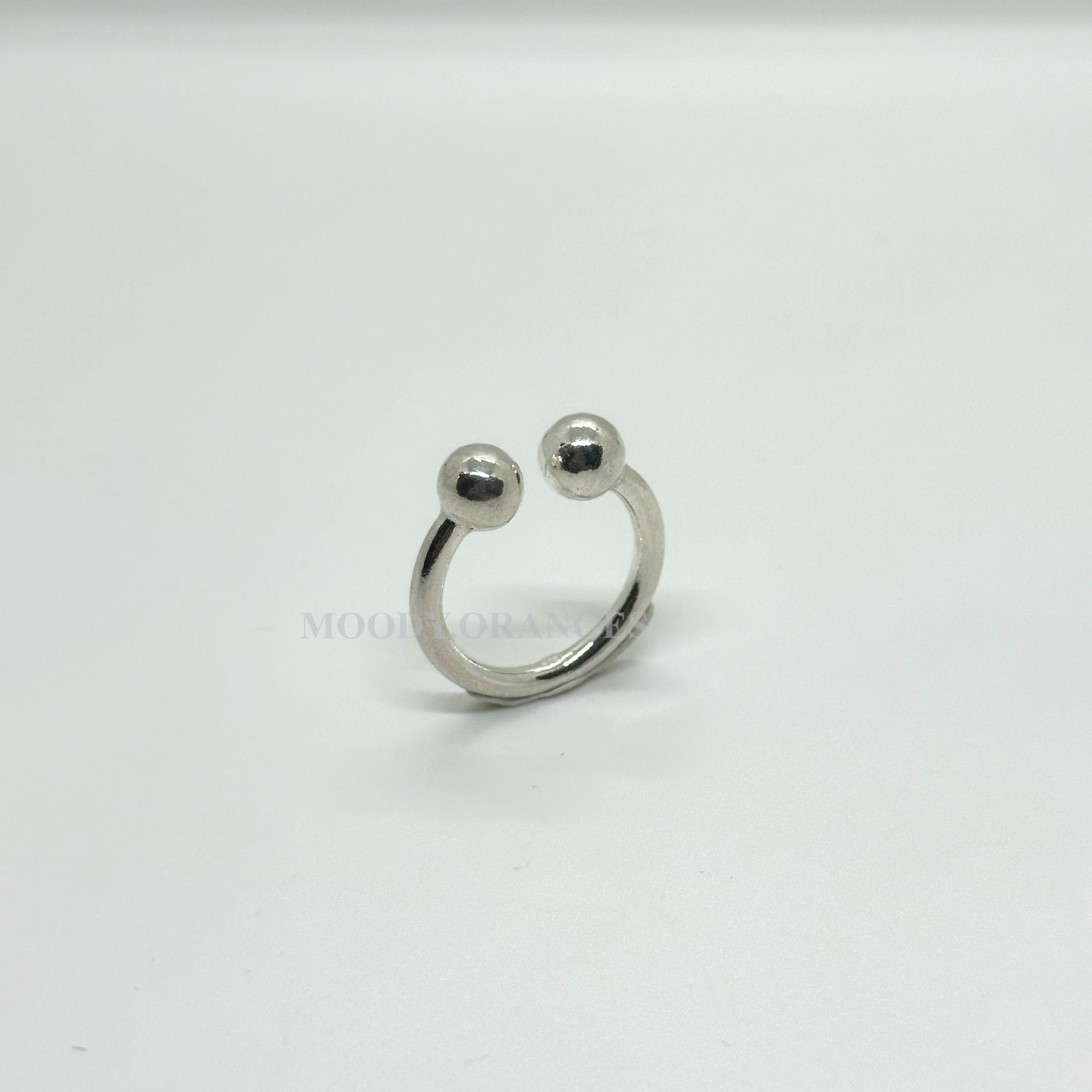 925 Silver - Thick Silver Balls Ring (05 Ring) | MOODY ORANGES