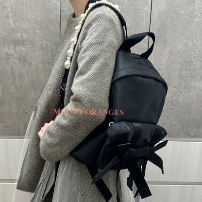 Simone Rocha Black Beaded Utility Bow Backpack