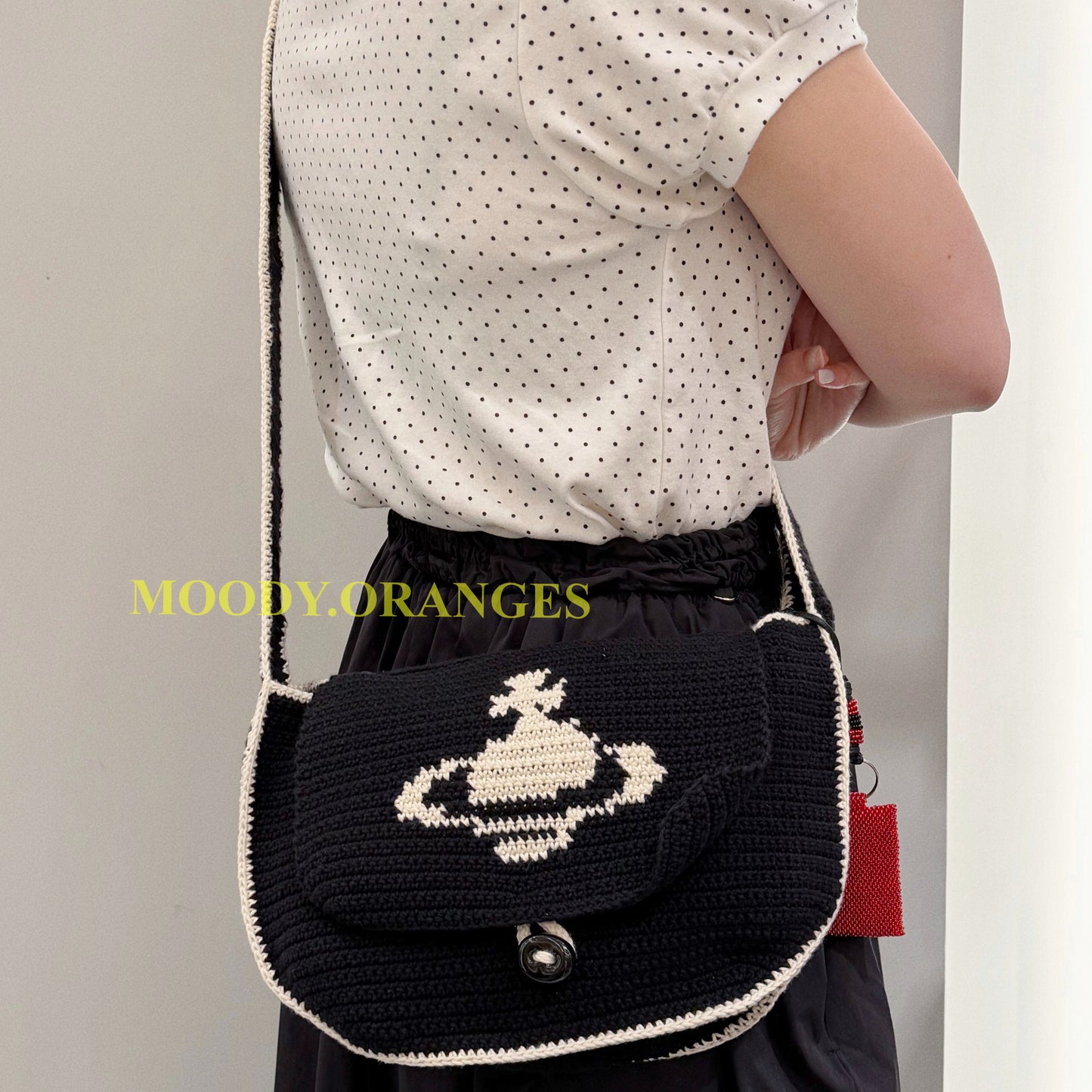 Vivienne Westwood Lucky Halfmoon Crochet Bag - MOODY ORANGES
