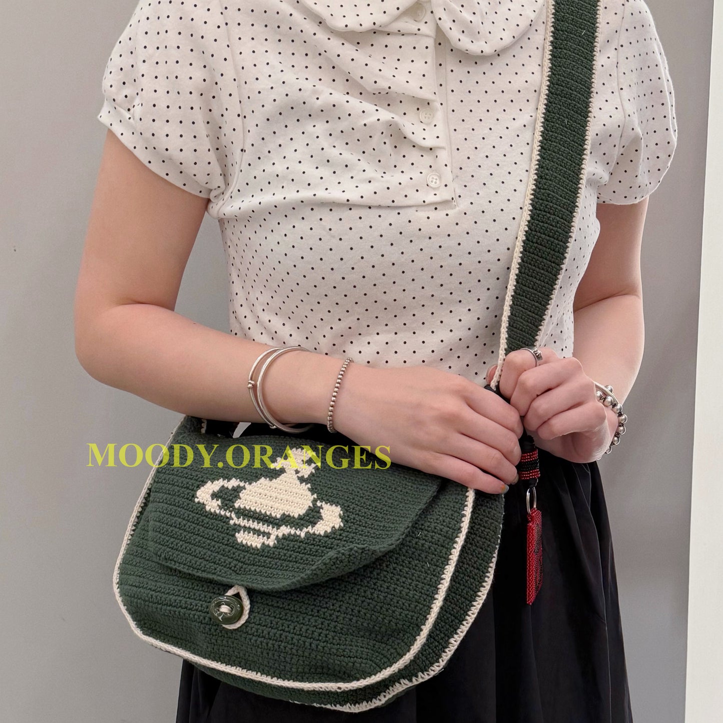 Vivienne Westwood Lucky Halfmoon Crochet Bag - MOODY ORANGES