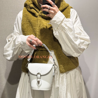 TOGA×Zatchels White Barrel Bag
