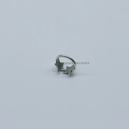 925 Silver - Double Star Ring - MOODY ORANGES