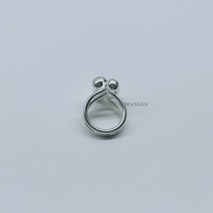925 Silver - 4 Balls Ring - MOODY ORANGES