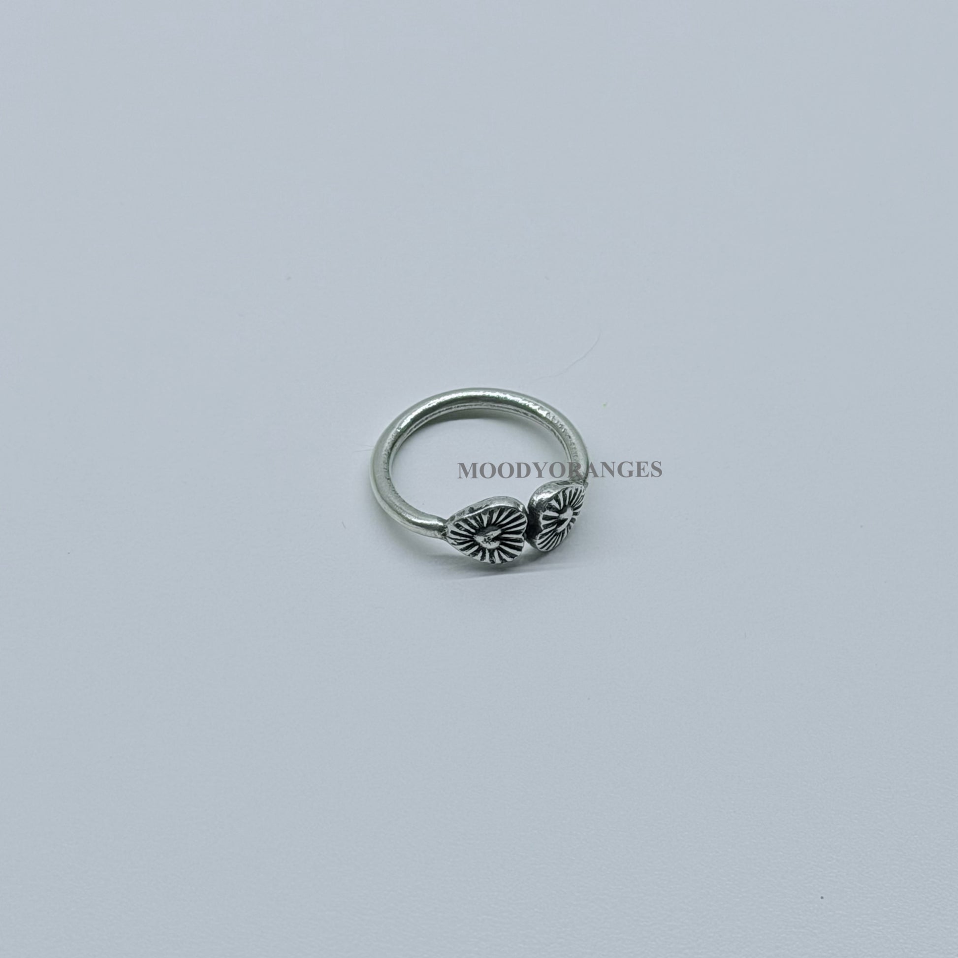 925 Silver - Double Heart Ring - MOODY ORANGES
