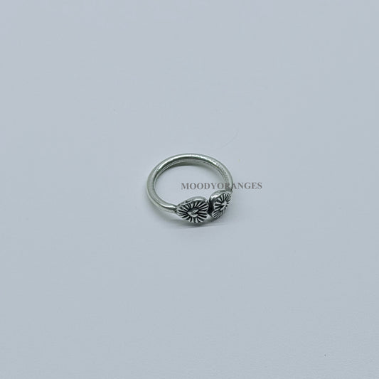 925 Silver - Double Heart Ring - MOODY ORANGES