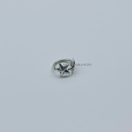 925 Silver - Double Star Ring - MOODY ORANGES