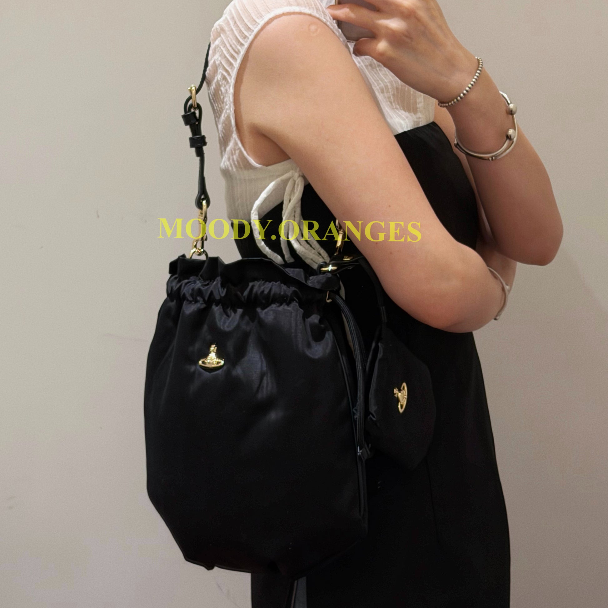 Vivienne Westwood Black Gold Hobo Bag - MOODY ORANGES