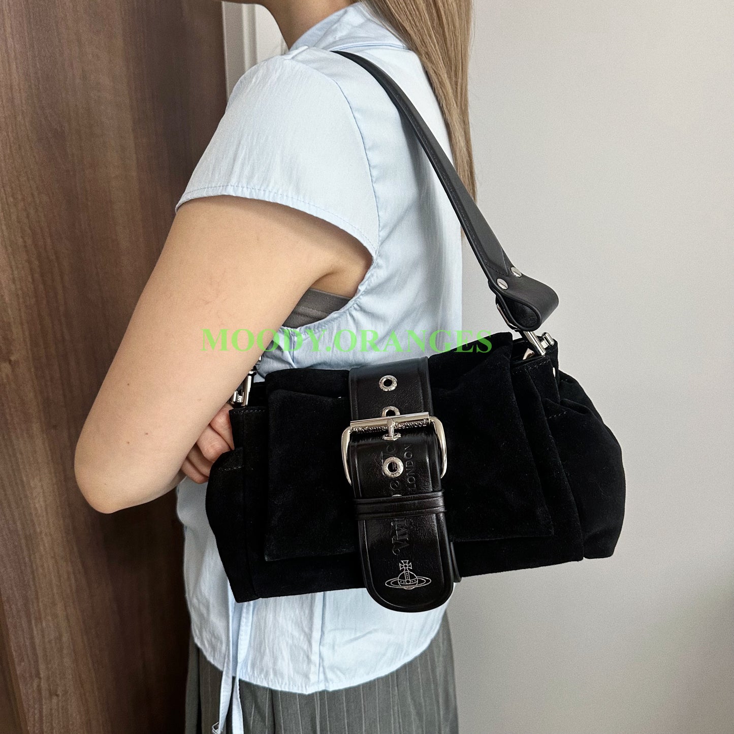 Vivienne Westwood Black Velvet Treasure Hazel Bag