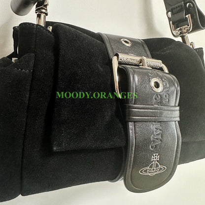 Vivienne Westwood Black Velvet Treasure Hazel Bag