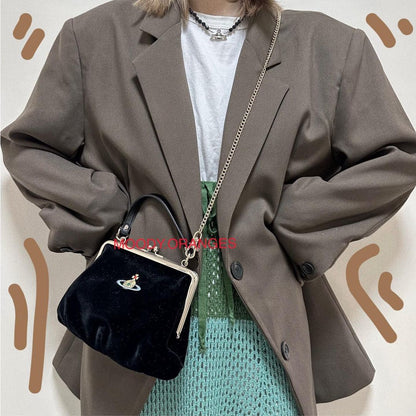 Vivienne Westwood Granny Frame Black Velvet Bag - MOODY ORANGES