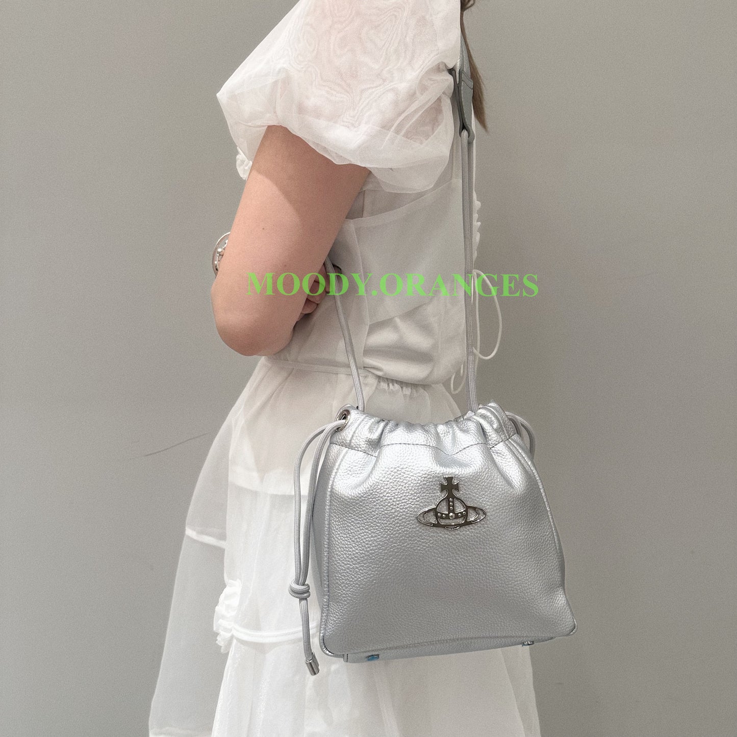 Vivienne Westwood Silver Hilary Small Bucket Bag
