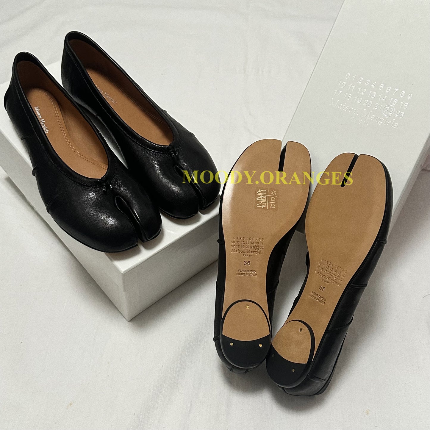 Maison Margiela Tabi Leather Ballerina Flat