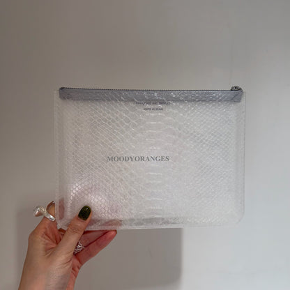 COMME des GARÇONS Wallet Transparent Snake Zip Pouch - MOODY ORANGES