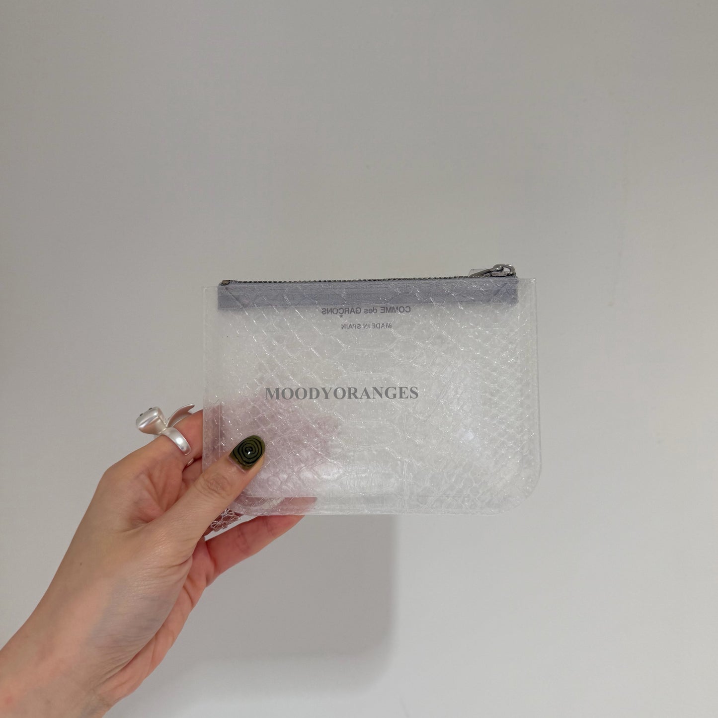 COMME des GARÇONS Wallet Transparent Snake Zip Pouch - MOODY ORANGES
