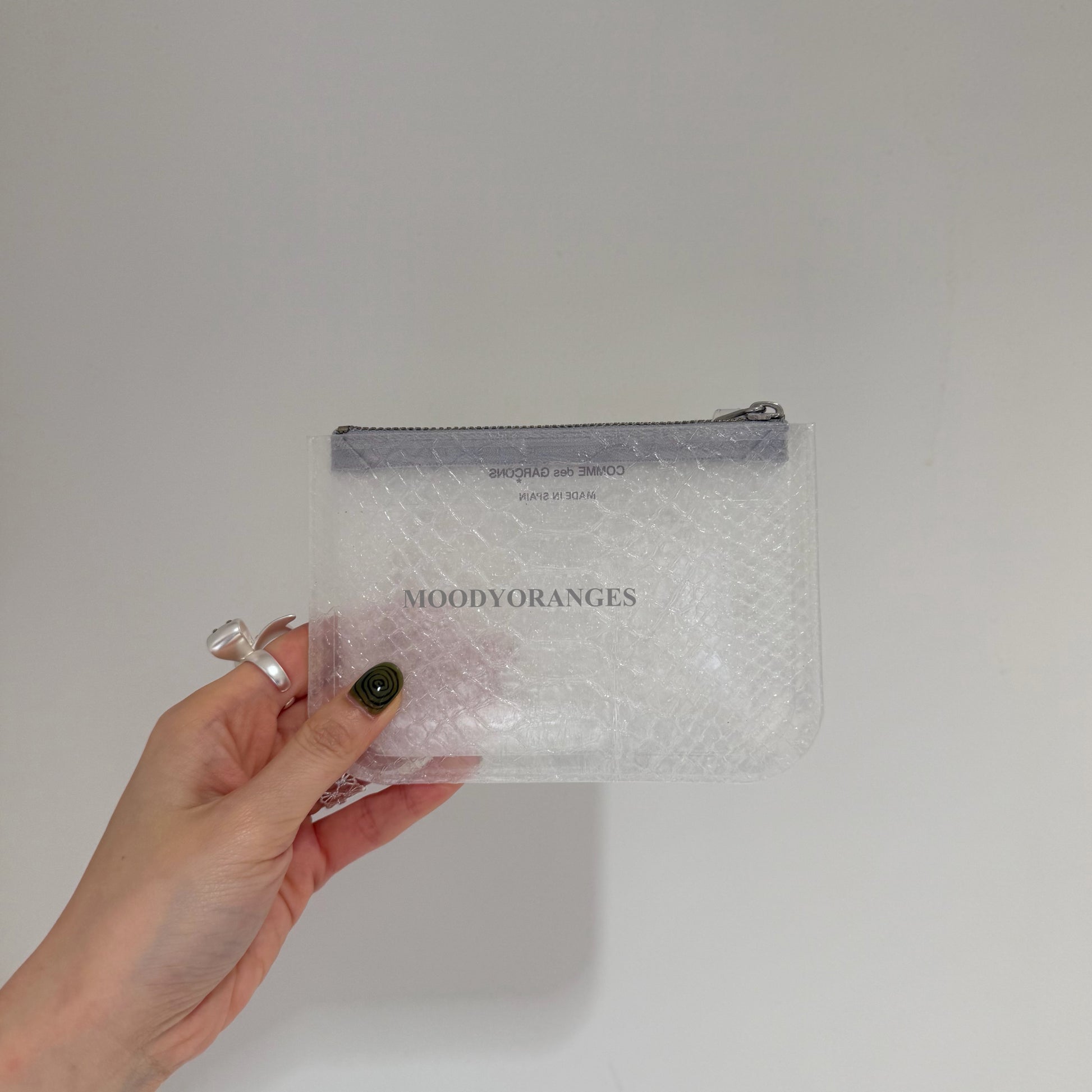 COMME des GARÇONS Wallet Transparent Snake Zip Pouch - MOODY ORANGES