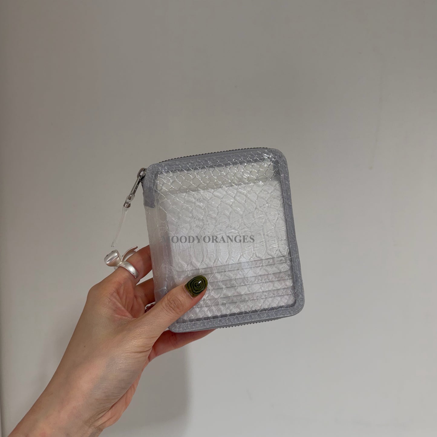 COMME des GARÇONS Wallet Transparent Snake Zip Pouch - MOODY ORANGES