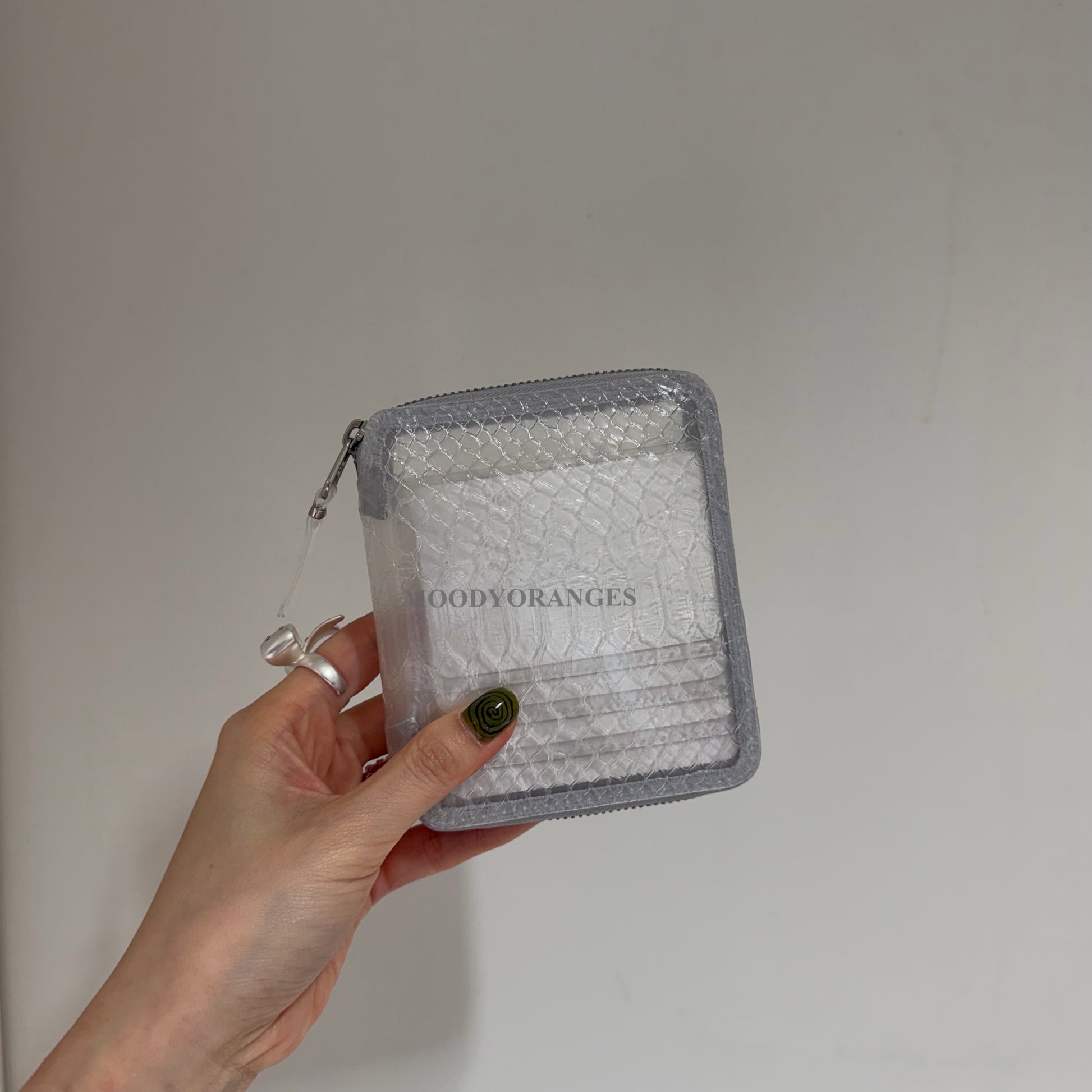 COMME des GARÇONS Wallet Transparent Snake Zip Pouch - MOODY ORANGES