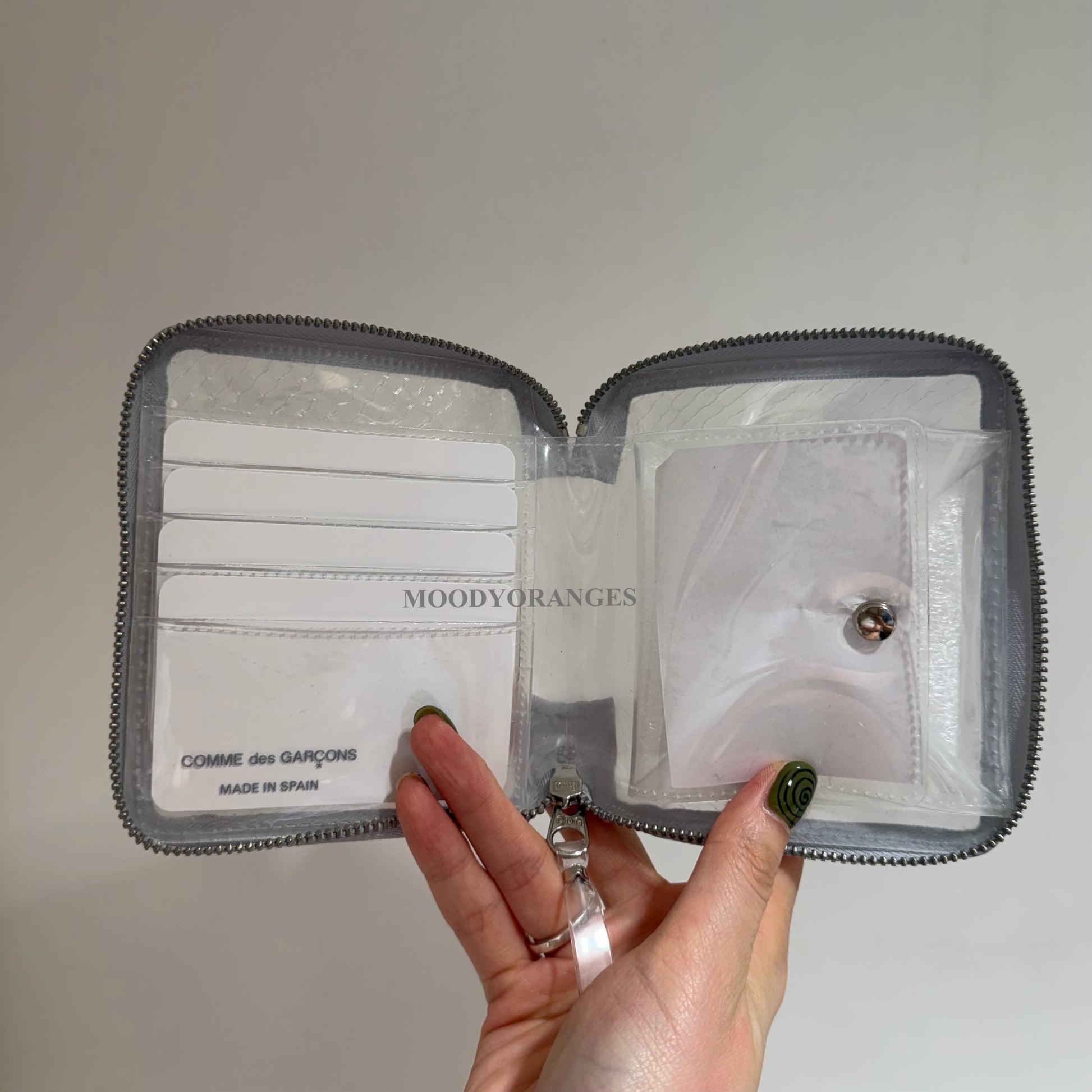 COMME des GARÇONS Wallet Transparent Snake Zip Pouch - MOODY ORANGES