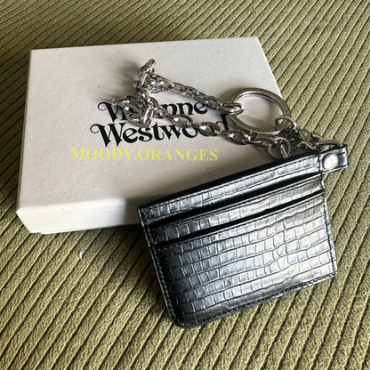 Vivienne Westwood Black Crocs Orb Cardholder