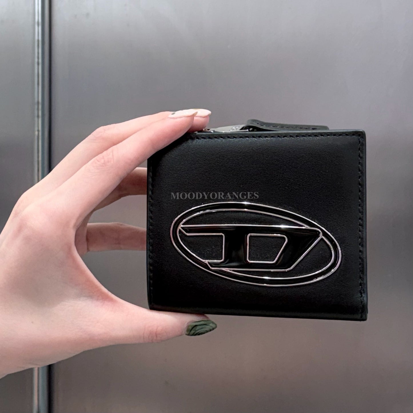 Diesel Small leather wallet with logo plaque