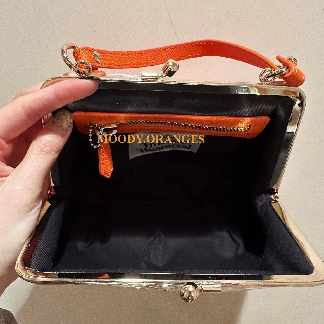 Vivienne Westwood Orange Granny Frame Top Handle Bag - MOODY ORANGES