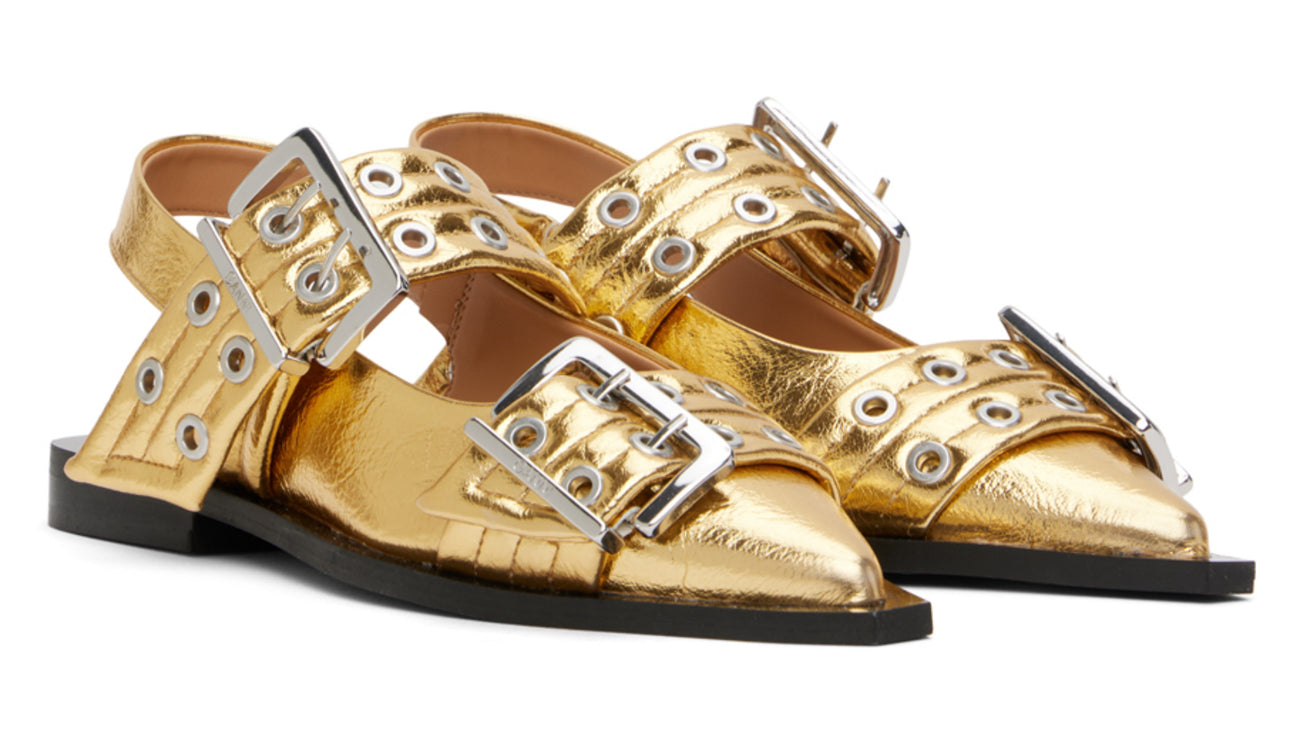 GANNI Buckle Ballerina Flats