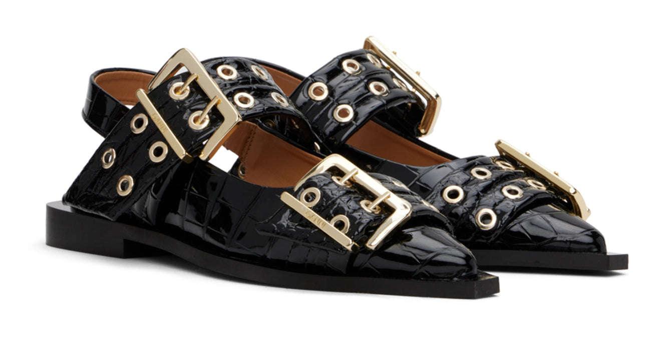 GANNI Buckle Ballerina Flats