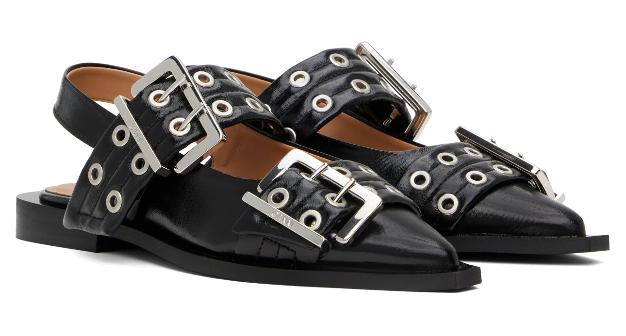 GANNI Buckle Ballerina Flats