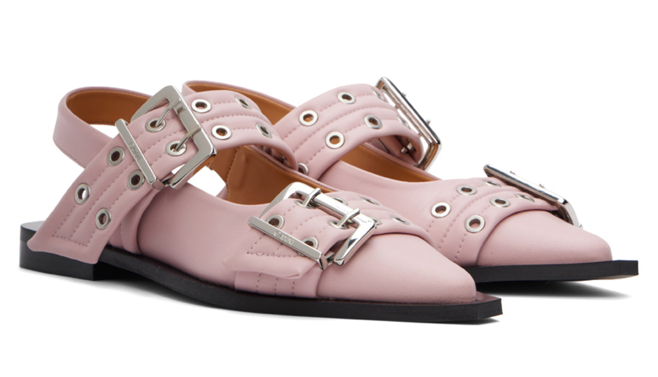 GANNI Buckle Ballerina Flats