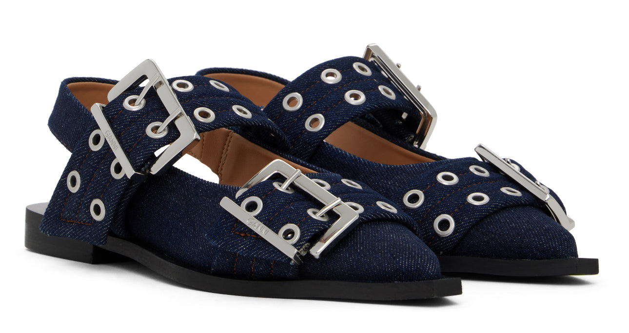 GANNI Buckle Ballerina Flats